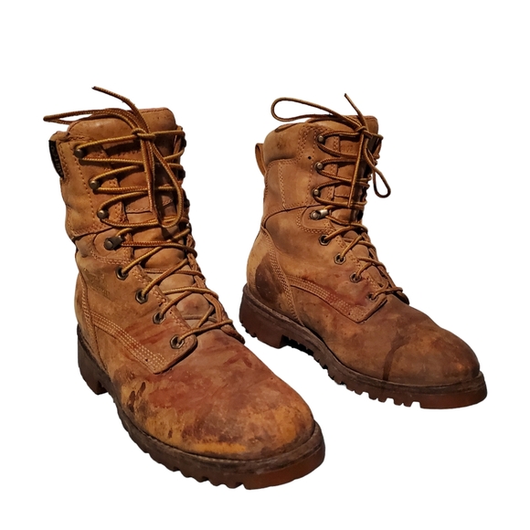 Vintage Chippewa Leather Lace-Up Combat Logger Boots Men's 8.5E, Vibram Soles - Picture 5 of 10